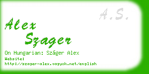 alex szager business card