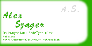 alex szager business card